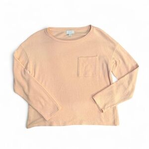 Love by Gap Soft Pink Pocket Long Sleeve Top Neutral Coquette Preppy Size M